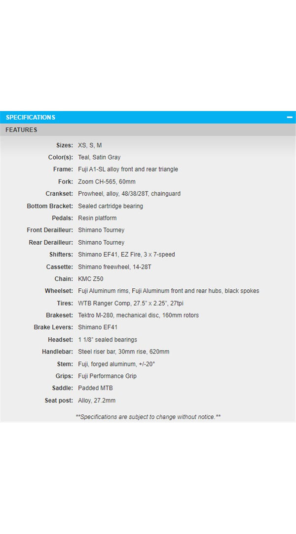 Fuji Adventure 27.5" Disc MTB Step-Through