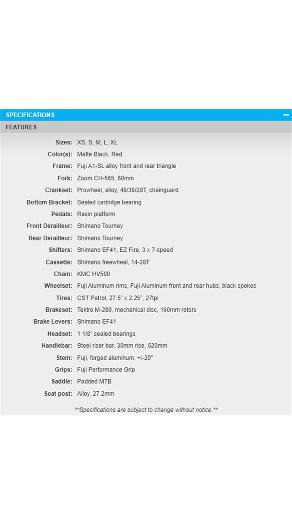 Fuji Adventure 27.5" MTB (Red)