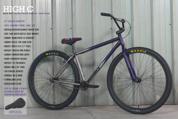Sunday 29" High C Bike (Gloss Translucent Purple/Raw Fade)