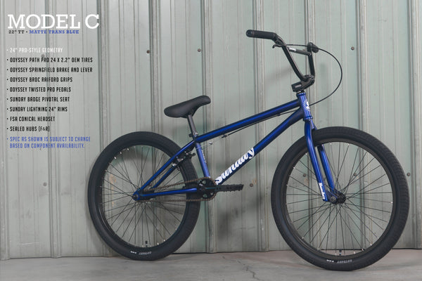 Sunday 24" Model C BMX (Matt Translucent Blue)