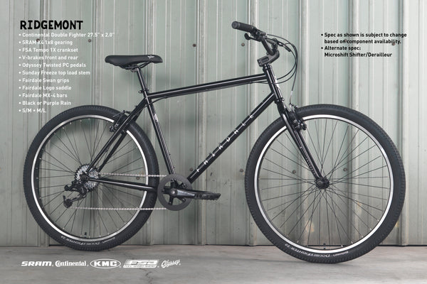 Fairdale Ridgemont 27.5" Bike 2022 (Gloss Black) Small/Medium