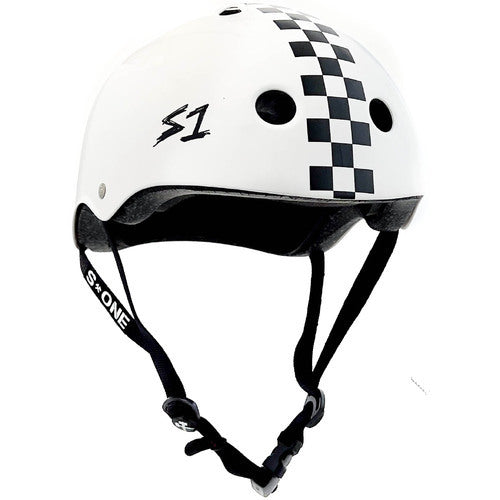 S-One Helmet - Mega Lifer (Gloss White / Black Checkers)