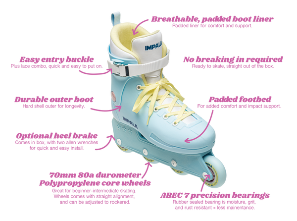 Impala Lightspeed Inline Skates (Pink/Yellow)