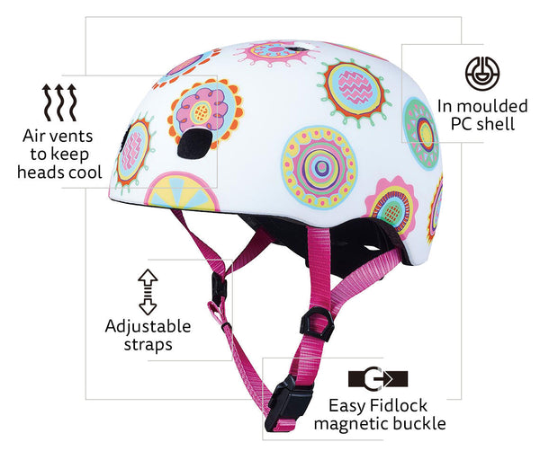 Micro Helmets - Pattern - Purple Floral