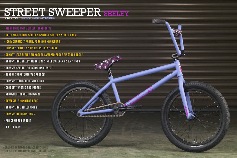 Sunday Street Sweeper Jake Seeley 20" BMX 2023 (Matt Blue/Lavender)
