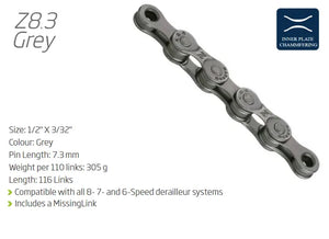 KMC Z8.3 6-8 Speed 116L - GREY
