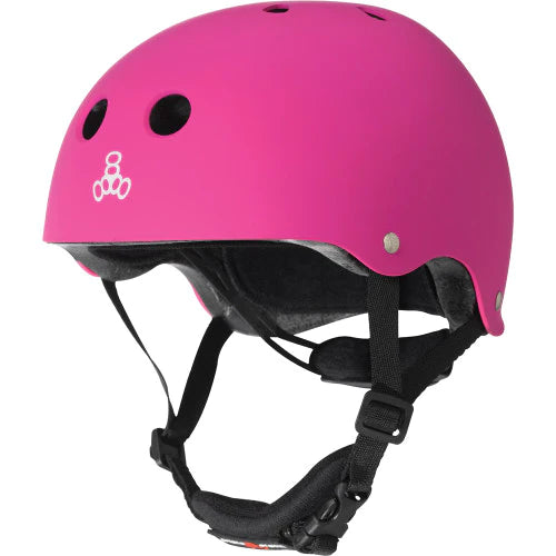 TRIPLE 8 LIL 8 CERTIFIED YOUTH HELMET NEON PINK RUBBER