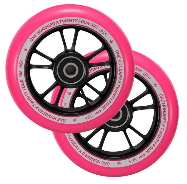 Envy 100mm Wheels - Black/Pink(pair)