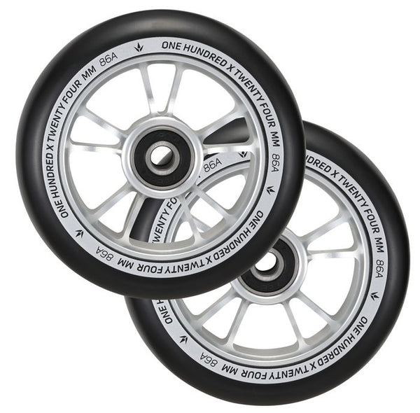 Envy 100mm Wheels - Silver/Black(pair)