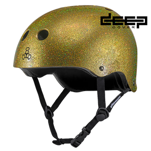 Triple 8 Deep Cover Helmet Gold Glitter