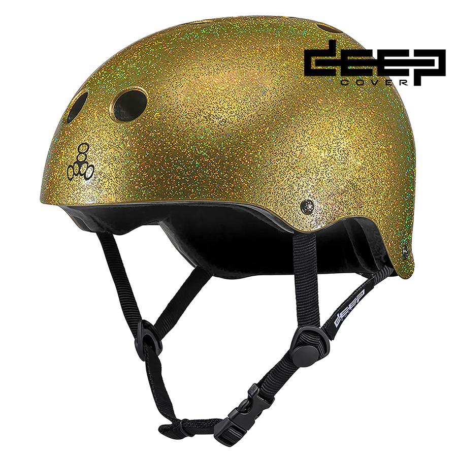 Triple 8 Deep Cover Helmet Gold Glitter