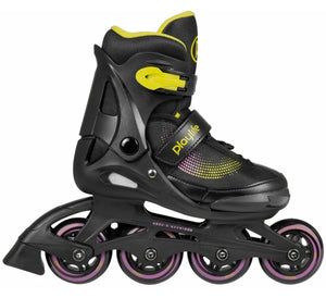 PLAYLIFE JOKER BLACK/YELLOW ADJUSTABLE INLINE SKATES