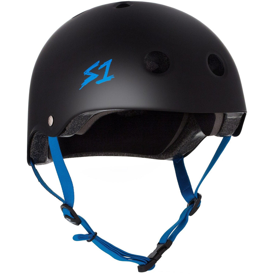 S-One Helmet - Lifer (Black Matte/Cyan Straps)