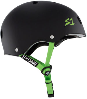 S-One Helmet - Lifer (Black Matte/Green Straps)