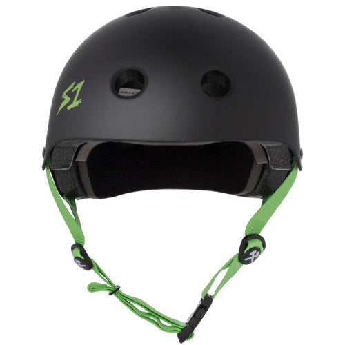 S-One Helmet - Lifer (Black Matte/Green Straps)