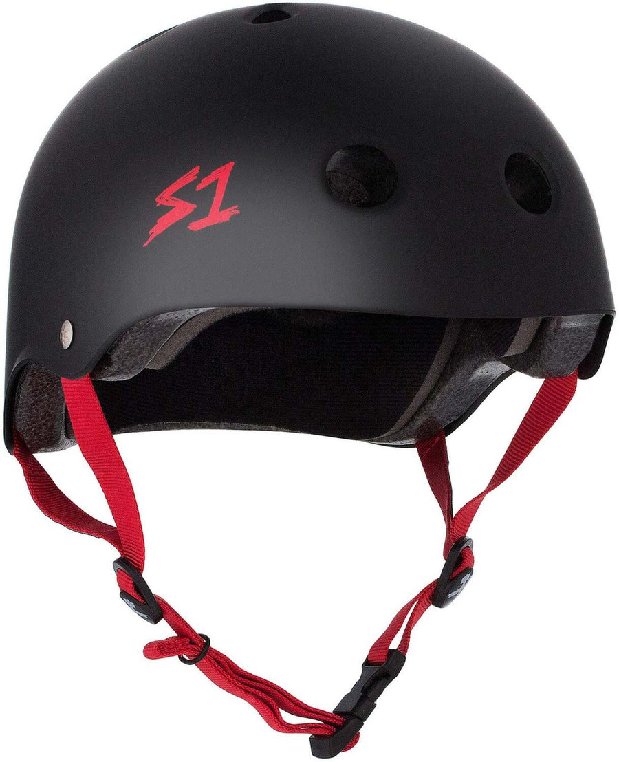 S-One Helmet - Lifer (Black Matte/Red Straps)