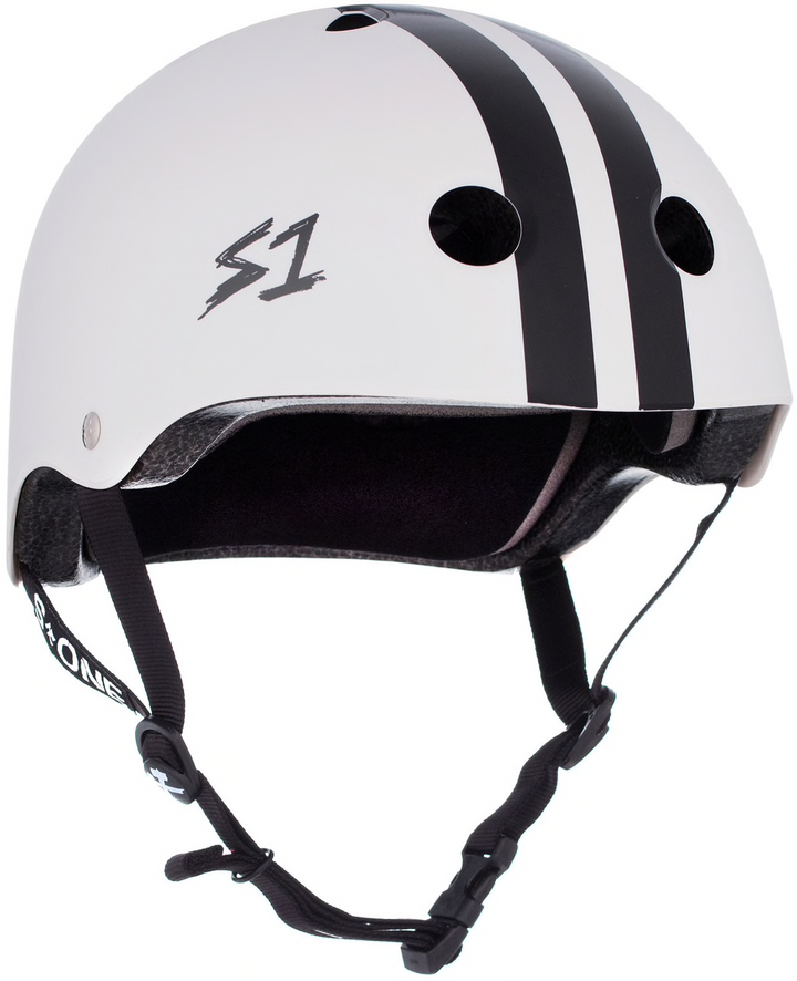 S-One Helmet - Lifer (White Gloss/Black Stripes)