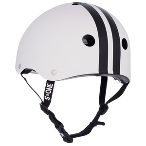 S-One Helmet - Lifer (White Gloss/Black Stripes)