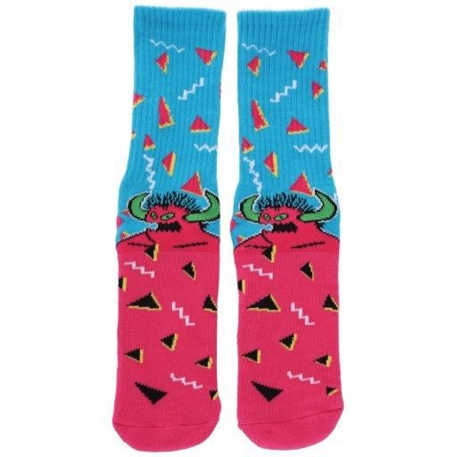 Toy Machine Socks 80s Monster Crew Sock (Aqua/Pink)