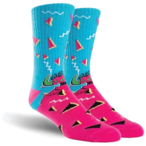 Toy Machine Socks 80s Monster Crew Sock (Aqua/Pink)