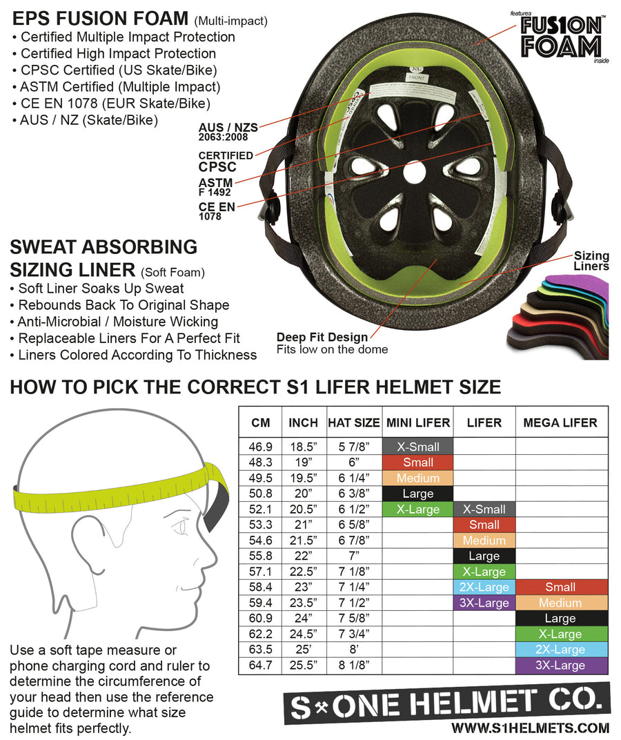 S-One Helmet - Lifer (Matte Black/Grey Straps)