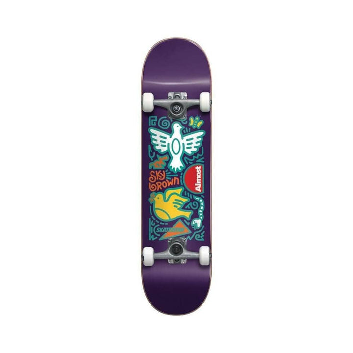 Almost Skateistan Sky Doodle Purple Complete Skateboard (7.875")