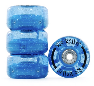 Rio Roller Light Up Wheels - 4 Pack (Blue Glitter)