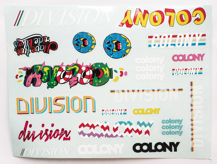 Colony X Division BMX Sticker Pack