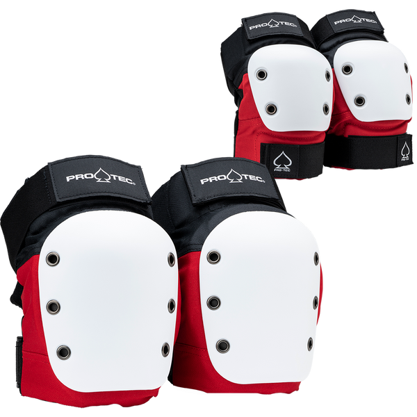 Protec Street Knee & Elbow Pads Pack - Adult (Red, White, Black)