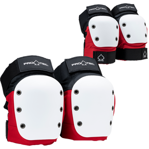 Protec Street Knee & Elbow Pads Pack - Adult (Red, White, Black)