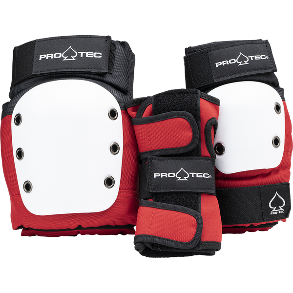 Protec Street Gear Jr Pads Set (Red, White, Black)