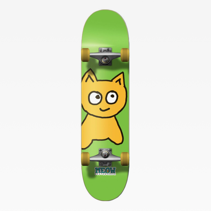 Meow Big Cat Complete Skateboard - Green (7.5”)
