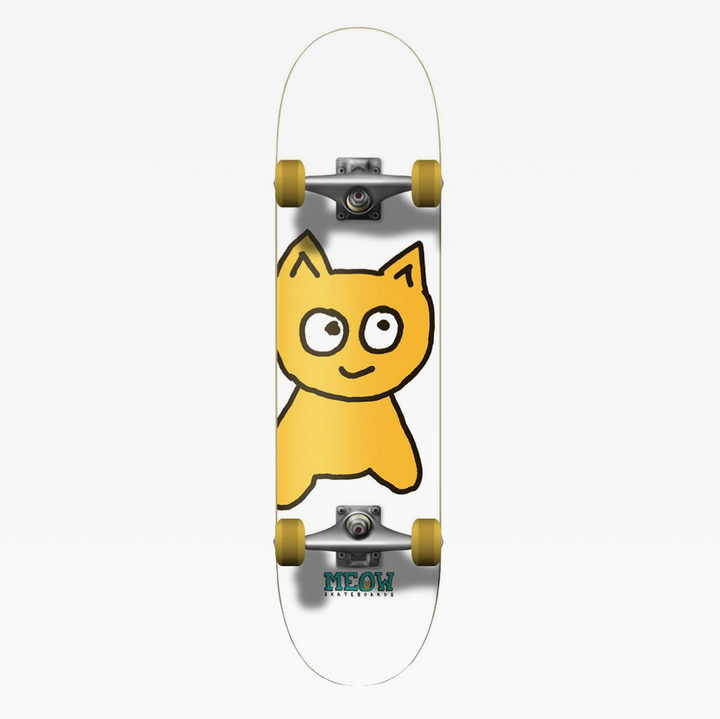 Meow Big Cat Complete Skateboard - White (8.0”)