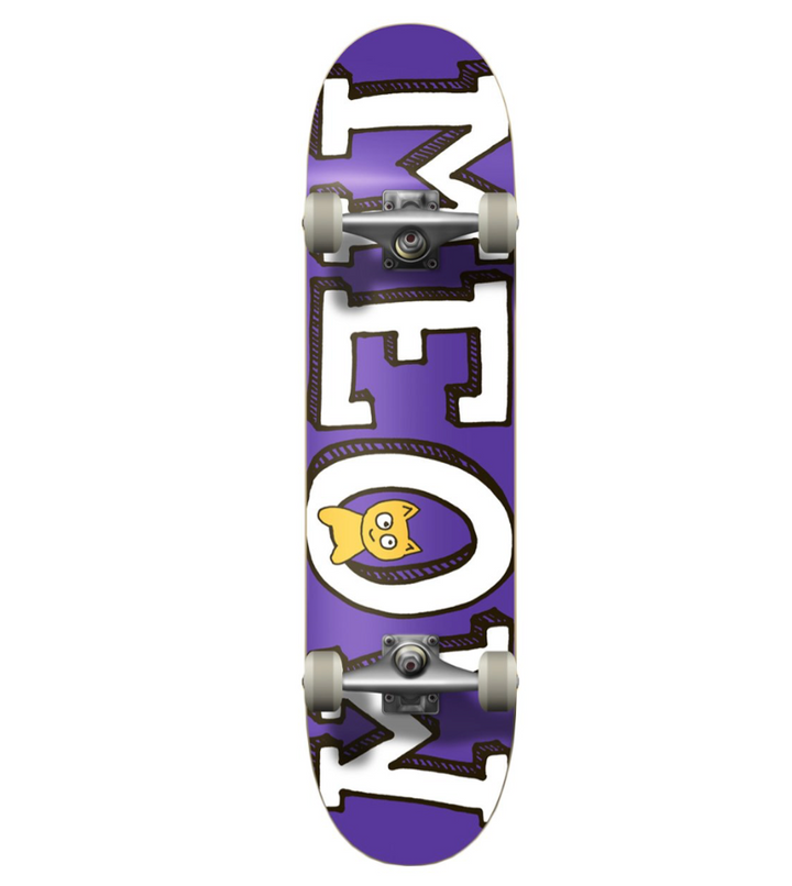 Meow Logo Complete Skateboard - Purple (8.25”)
