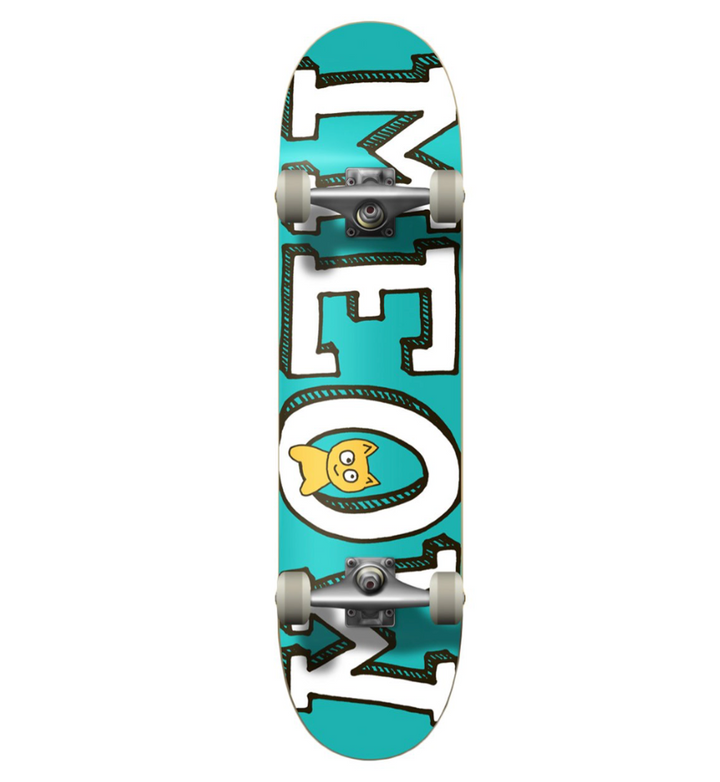 Meow Logo Complete Skateboard - Teal (8.0”)