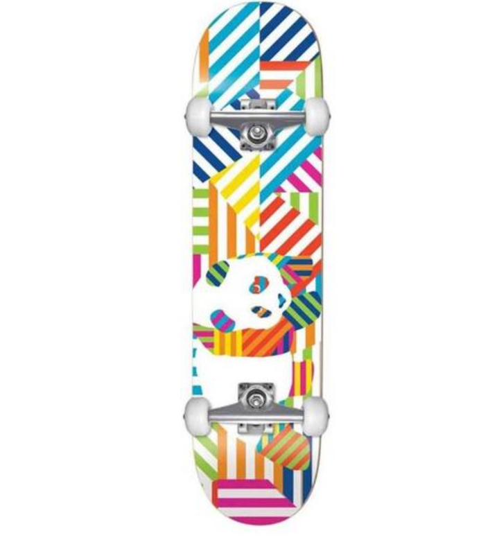 Enjoi Panda Stripes Complete Skateboard - White Multi (7.75”)