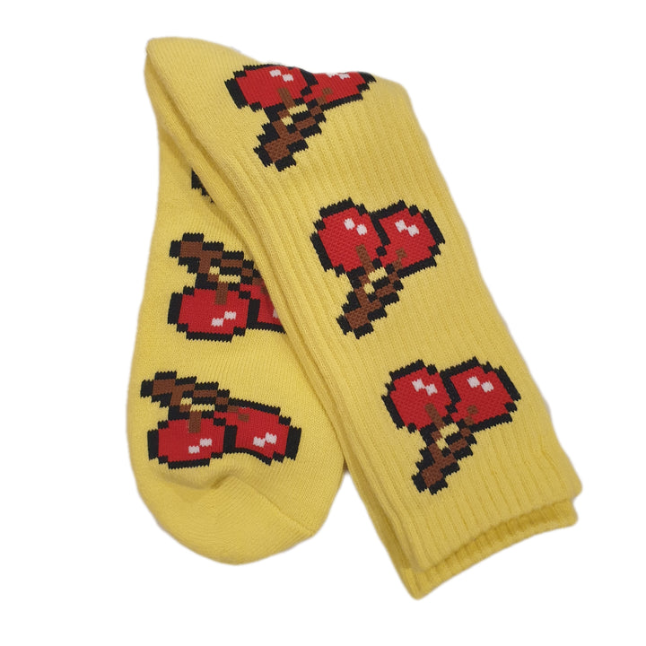 Lakai simple crew socks 8-Bit cherry (Yellow)