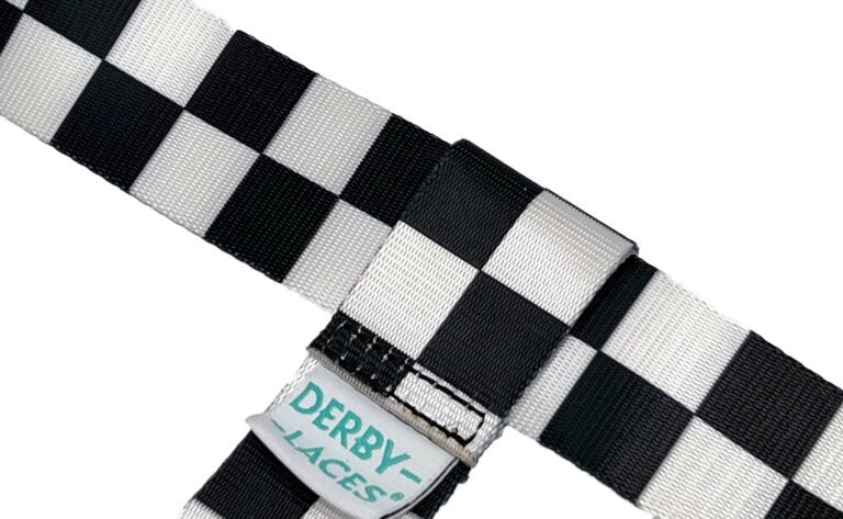 Derby Laces Skate Gear Leash 54 inch (137 cm) Checkered Black and White