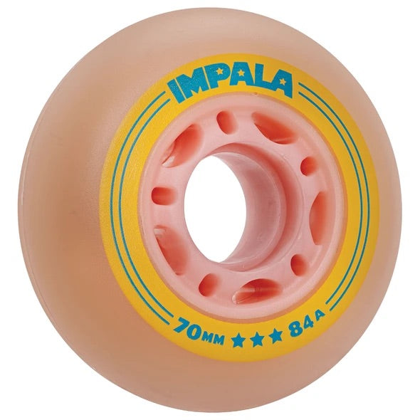 IMPALA INLINE WHEEL 4PK - PINK/YELLOW - 4 Pack (Pink)