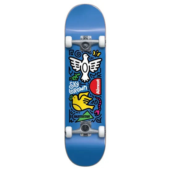 Almost Skateistan Sky Doodle Blue Complete Skateboard (7.5")