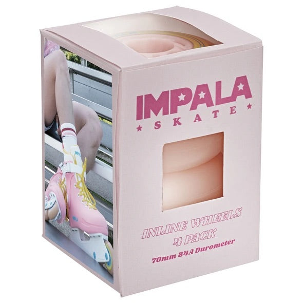 IMPALA INLINE WHEEL 4PK - PINK/YELLOW - 4 Pack (Pink)