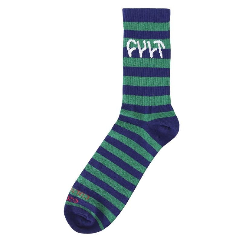 Cult Socks Logo Stripe (Green)