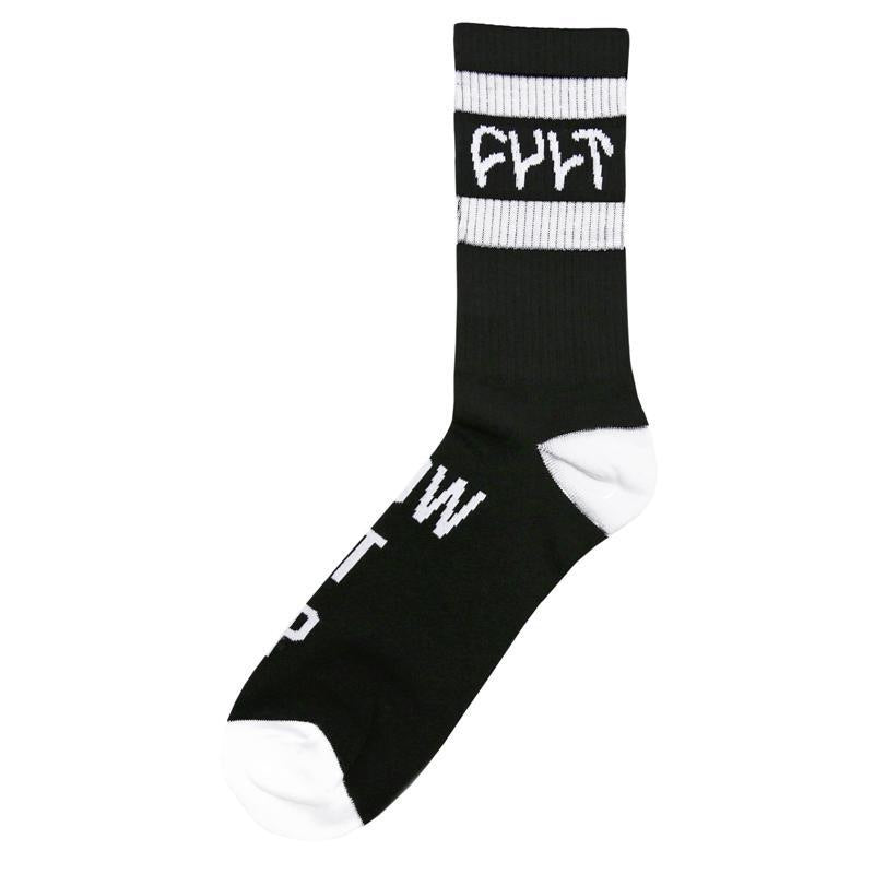 Cult Socks Logo block colour (Black/White)
