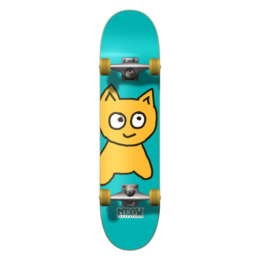 Meow Big Cat Complete Skateboard - Teal (7.25”)